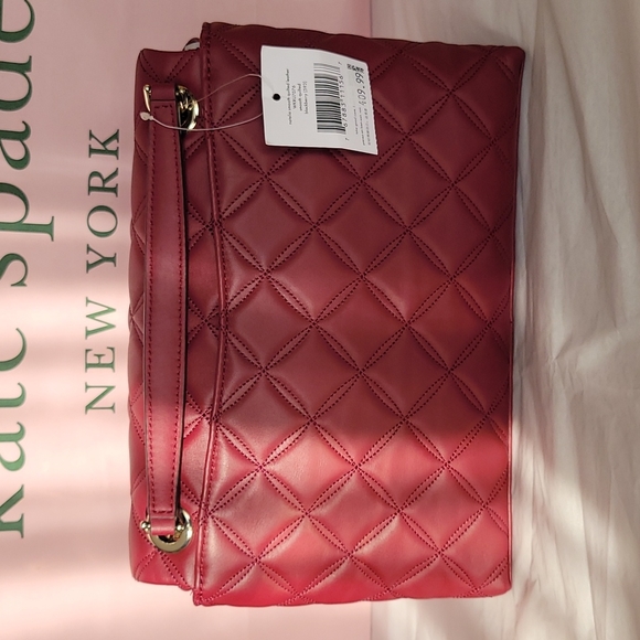 KATE SPADE NATALIA MEDIUM FLAP CROSSBODY SHOULDER BAG LEATHER IN BLACKBERRY - Picture 3 of 5